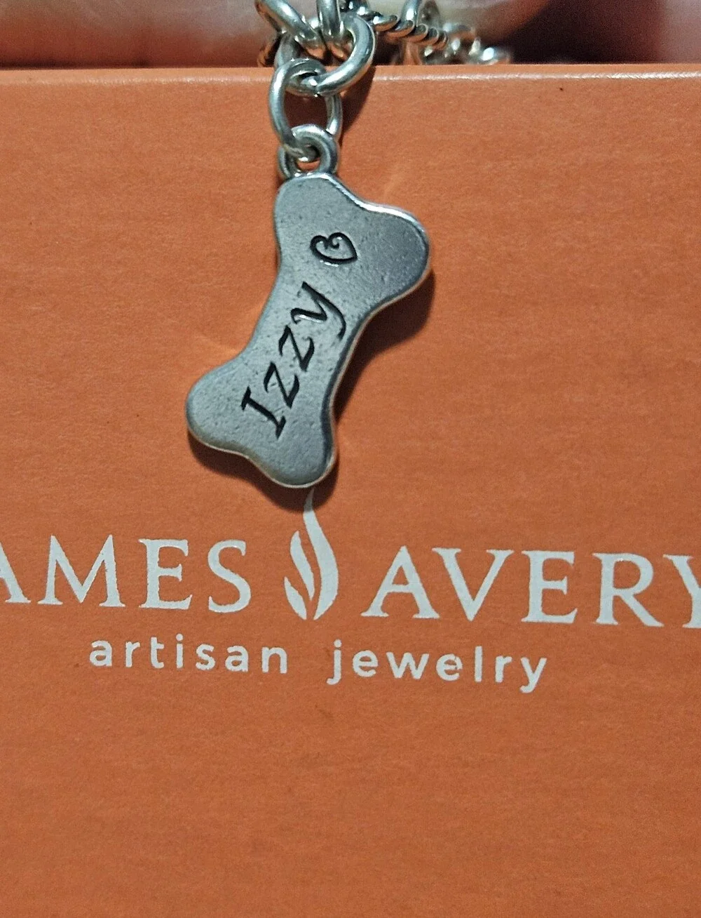 James Avery Dog Bone Charm Engraved 'IZZY' Sterling Silver Charm✨️ Price Is Firm